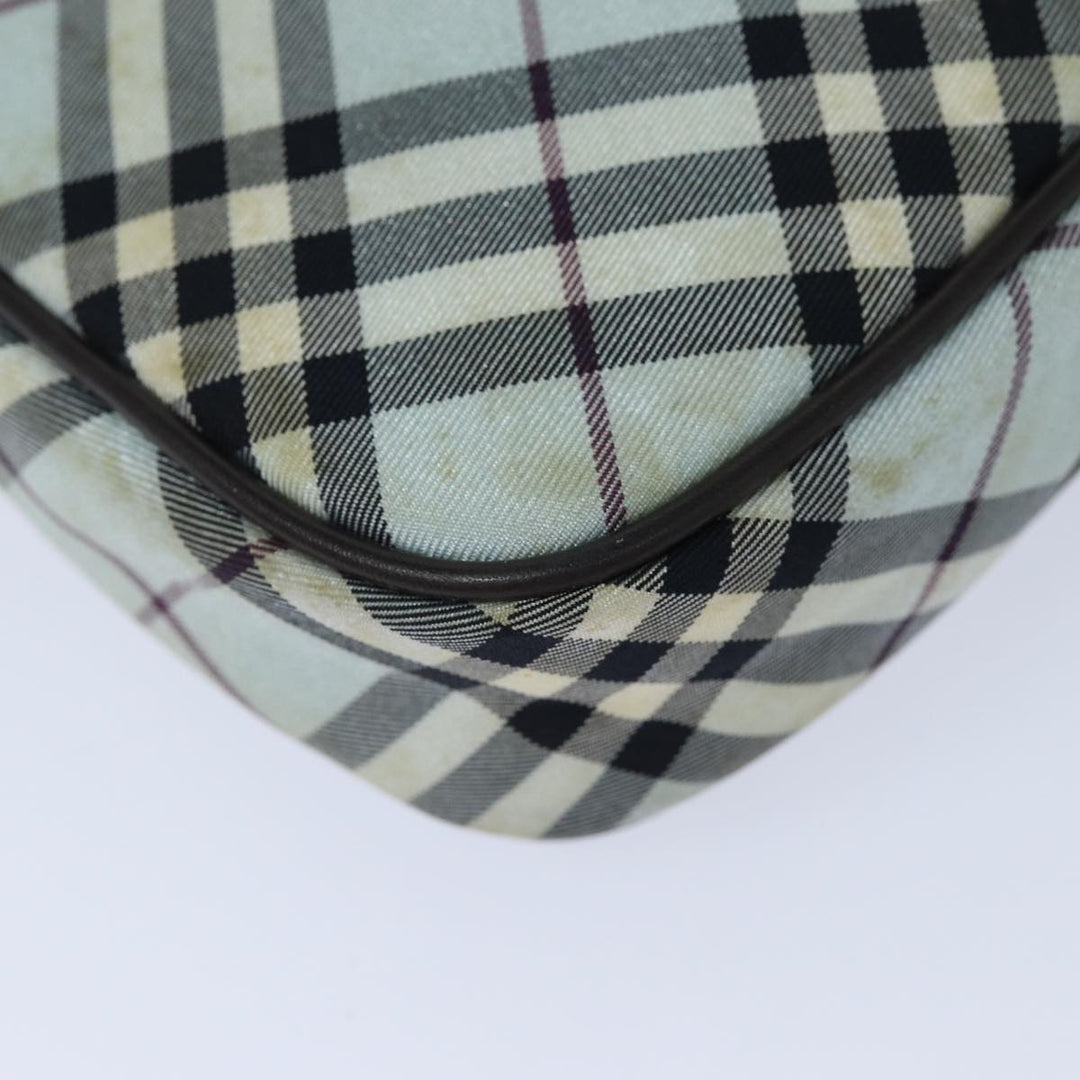 Top Quality Burberry Nova Check Blue Label Hand Bag Nylon Light Blue Auth bs15360