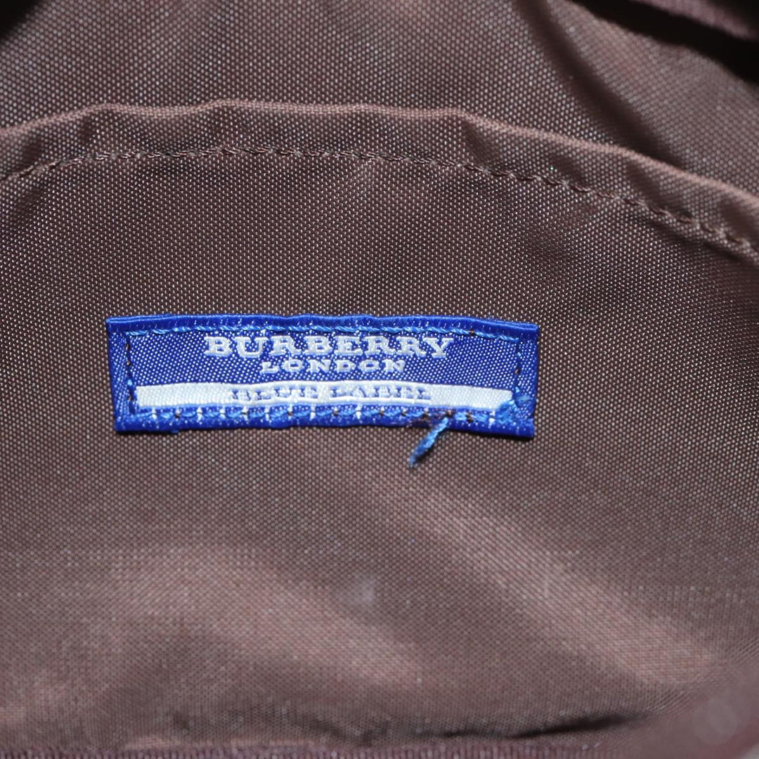 Burberry Nova Check Blue Label Hand Bag Nylon Light Blue Auth bs15360