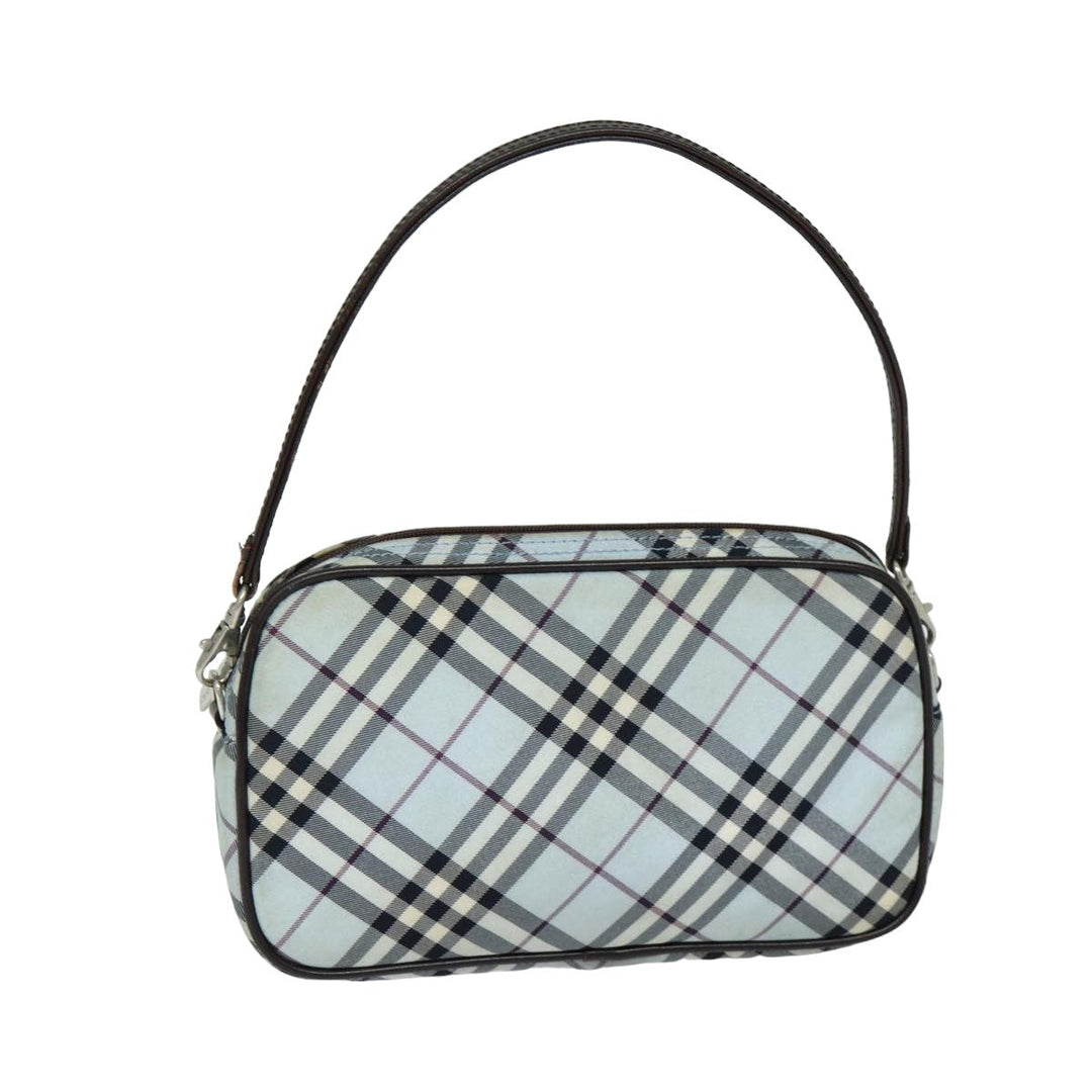 Burberry Nova Check Blue Label Hand Bag Nylon Light Blue Auth bs15360