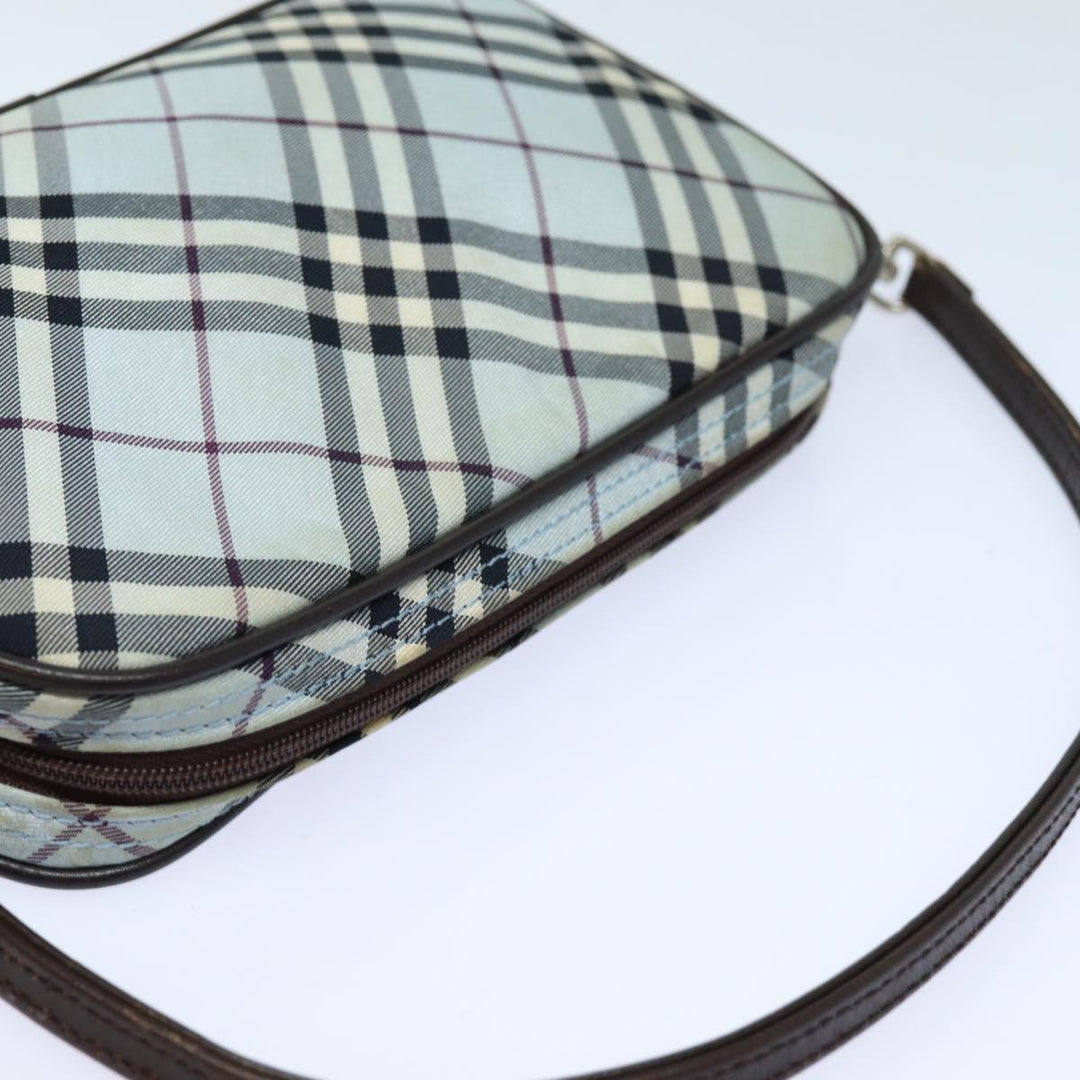 Burberry Nova Check Blue Label Hand Bag Nylon Light Blue Auth bs15360