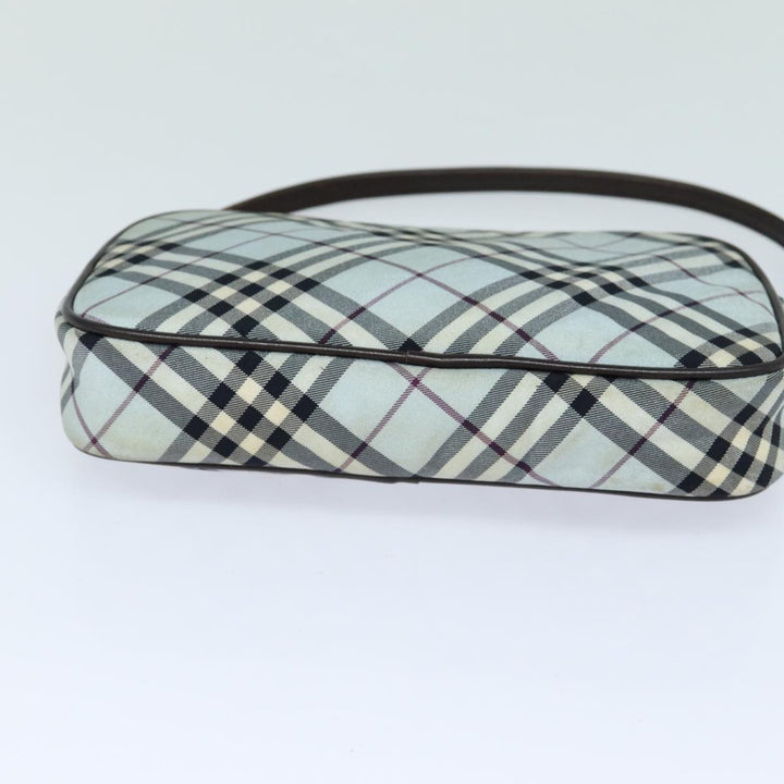 Burberry Nova Check Blue Label Hand Bag Nylon Light Blue Auth bs15360