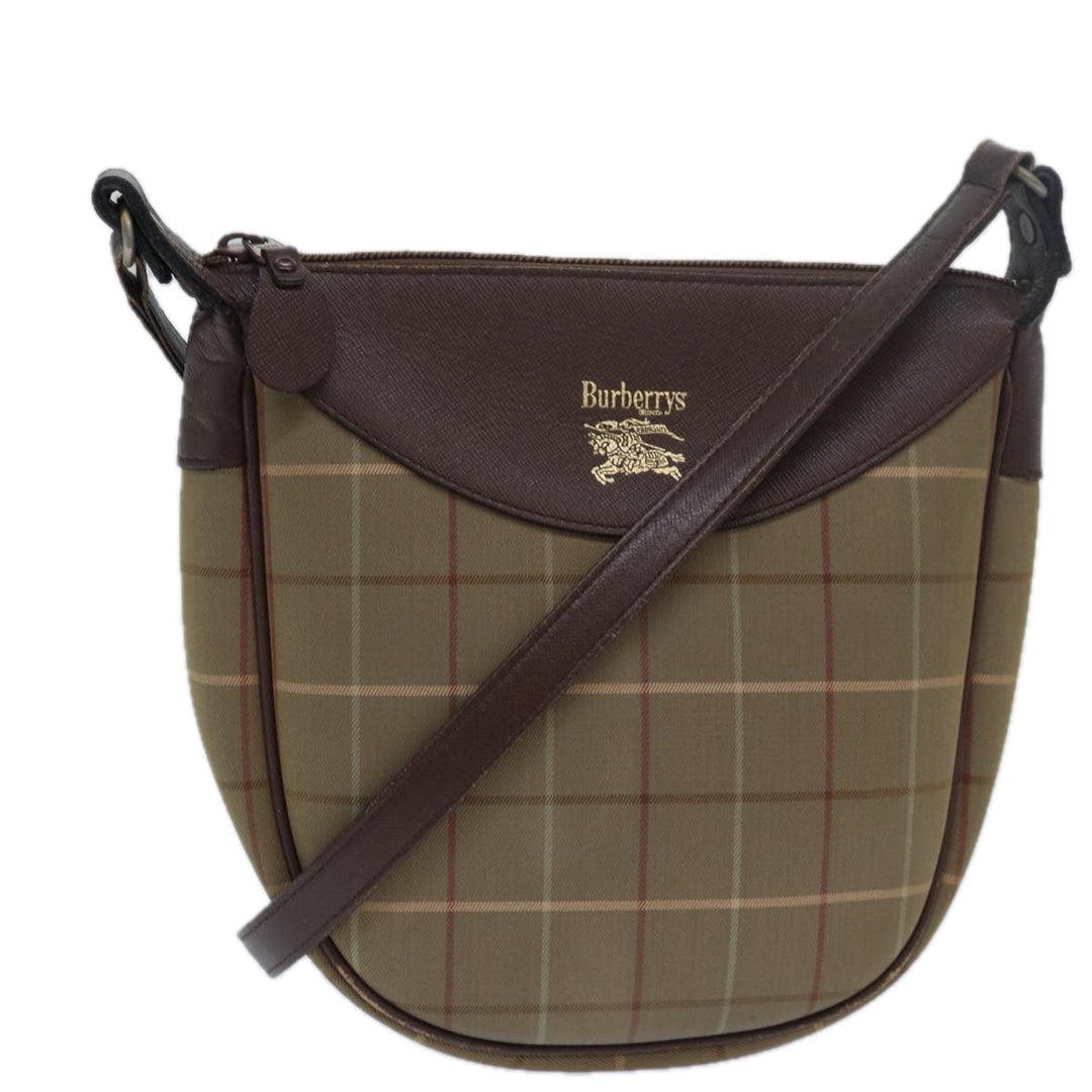 BurberrySs Nova Check Shoulder Bag Canvas Brown Auth bs15361