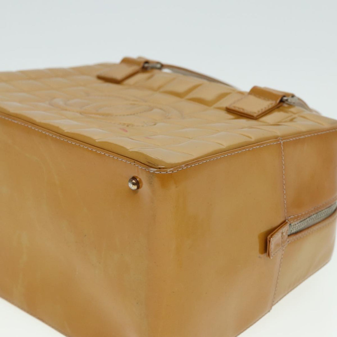 Top Quality Chanel Choco Bar Hand Bag Patent leather Yellow CC Auth bs15398