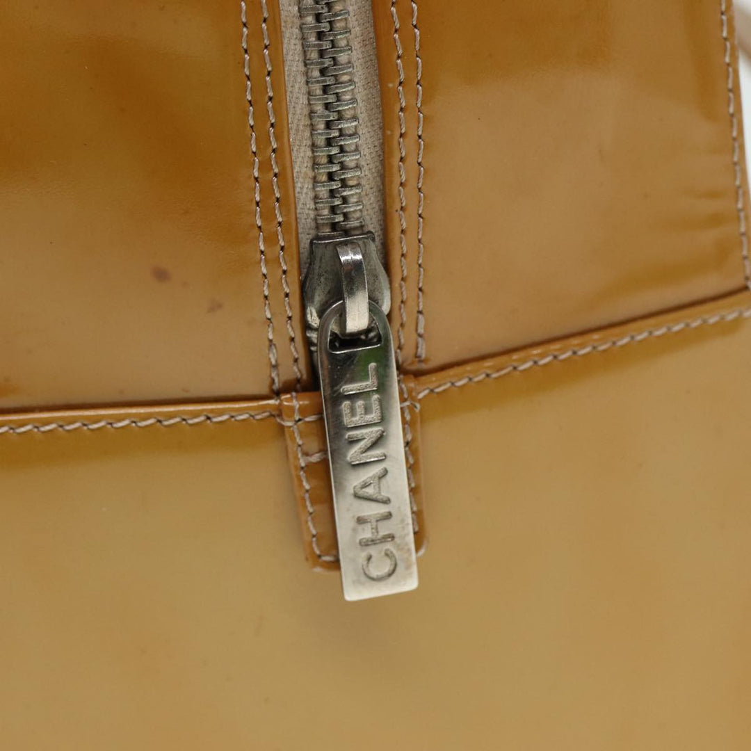 Top Quality Chanel Choco Bar Hand Bag Patent leather Yellow CC Auth bs15398