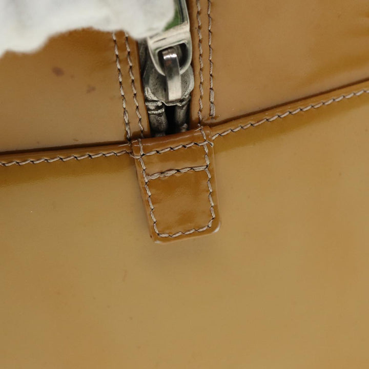 Top Quality Chanel Choco Bar Hand Bag Patent leather Yellow CC Auth bs15398