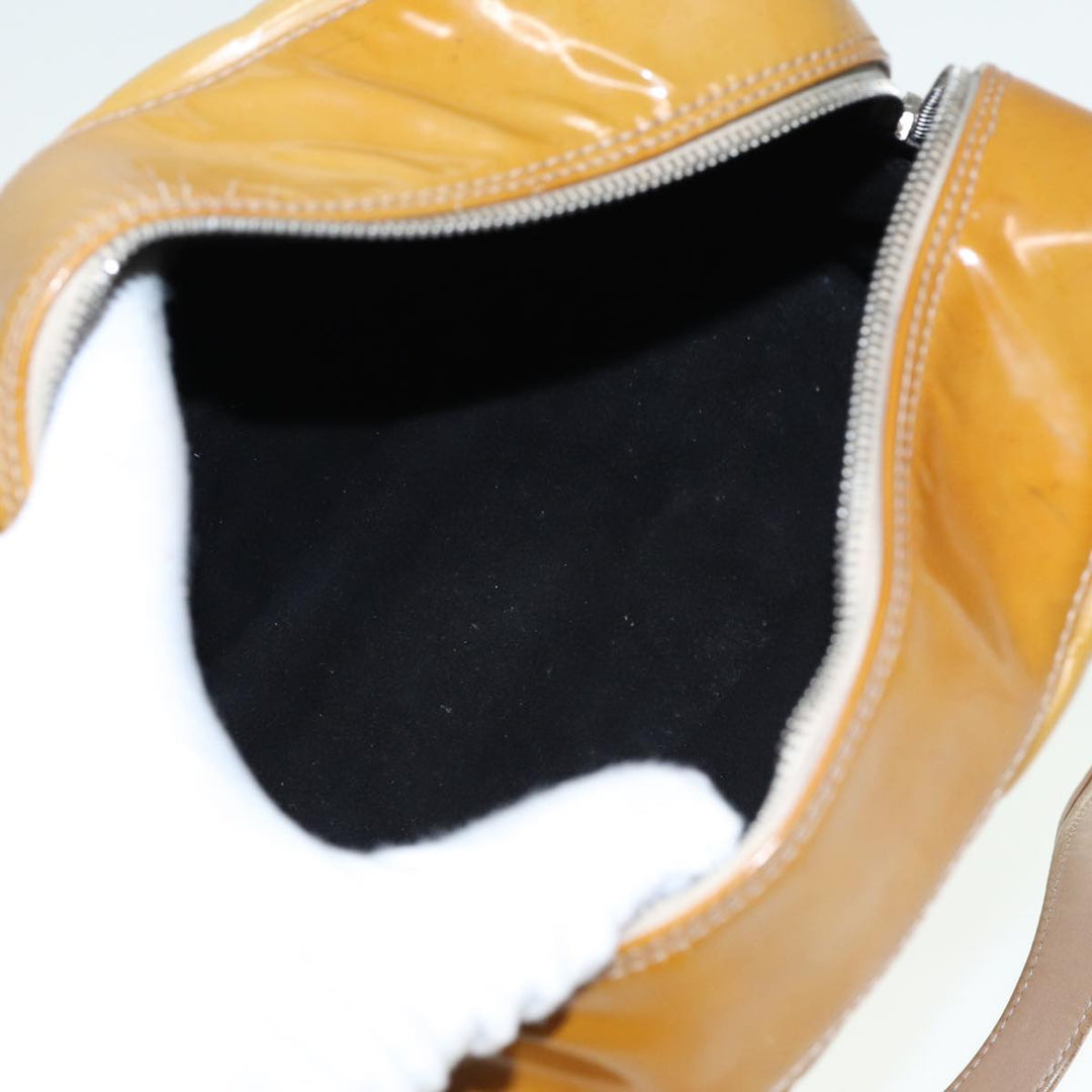Top Quality Chanel Choco Bar Hand Bag Patent leather Yellow CC Auth bs15398