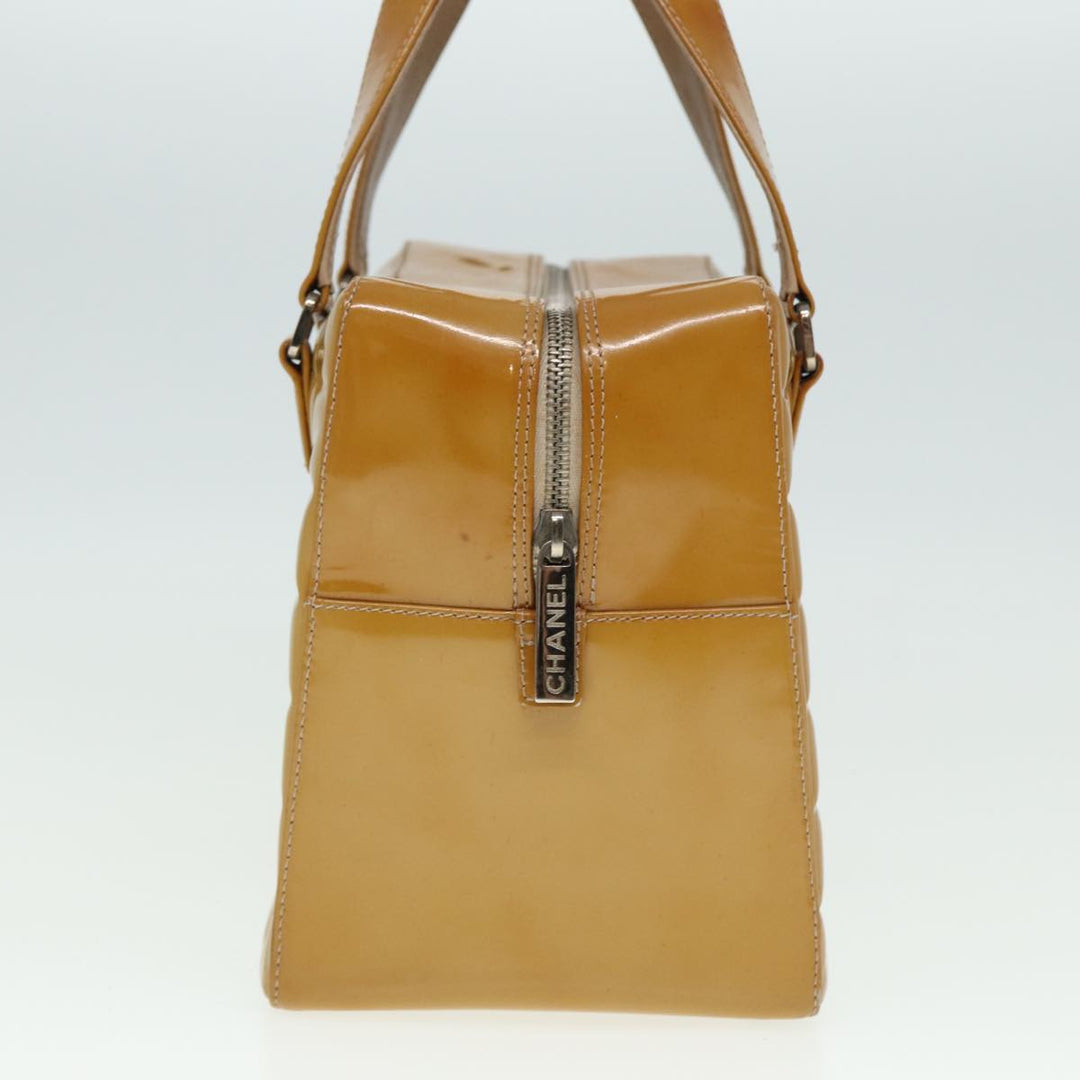 Top Quality Chanel Choco Bar Hand Bag Patent leather Yellow CC Auth bs15398