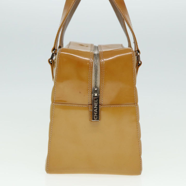 Top Quality Chanel Choco Bar Hand Bag Patent leather Yellow CC Auth bs15398