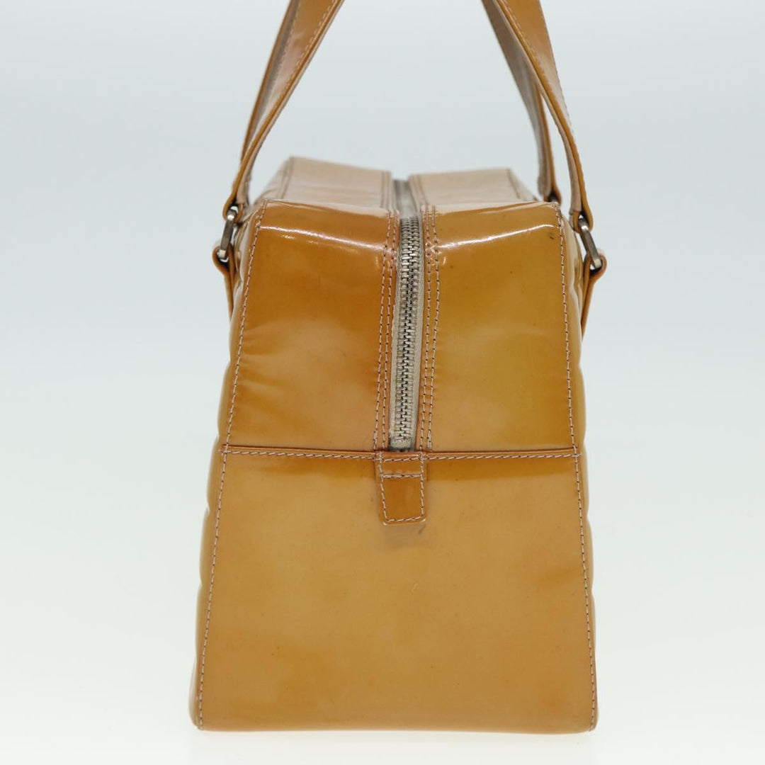 Top Quality Chanel Choco Bar Hand Bag Patent leather Yellow CC Auth bs15398