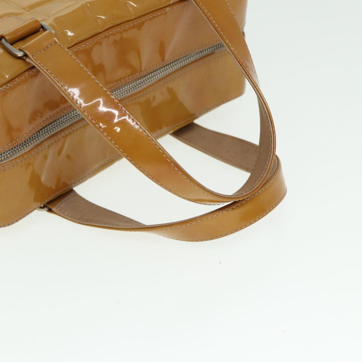 Top Quality Chanel Choco Bar Hand Bag Patent leather Yellow CC Auth bs15398