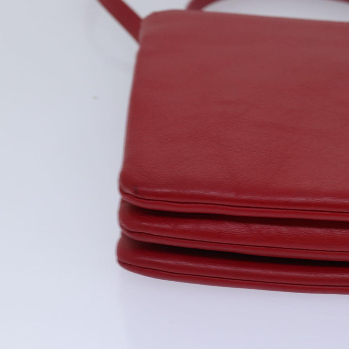 Celine Trio Small Shoulder Bag Leather Red  15431
