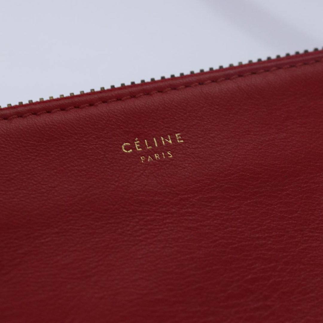 Celine Trio Small Shoulder Bag Leather Red  15431