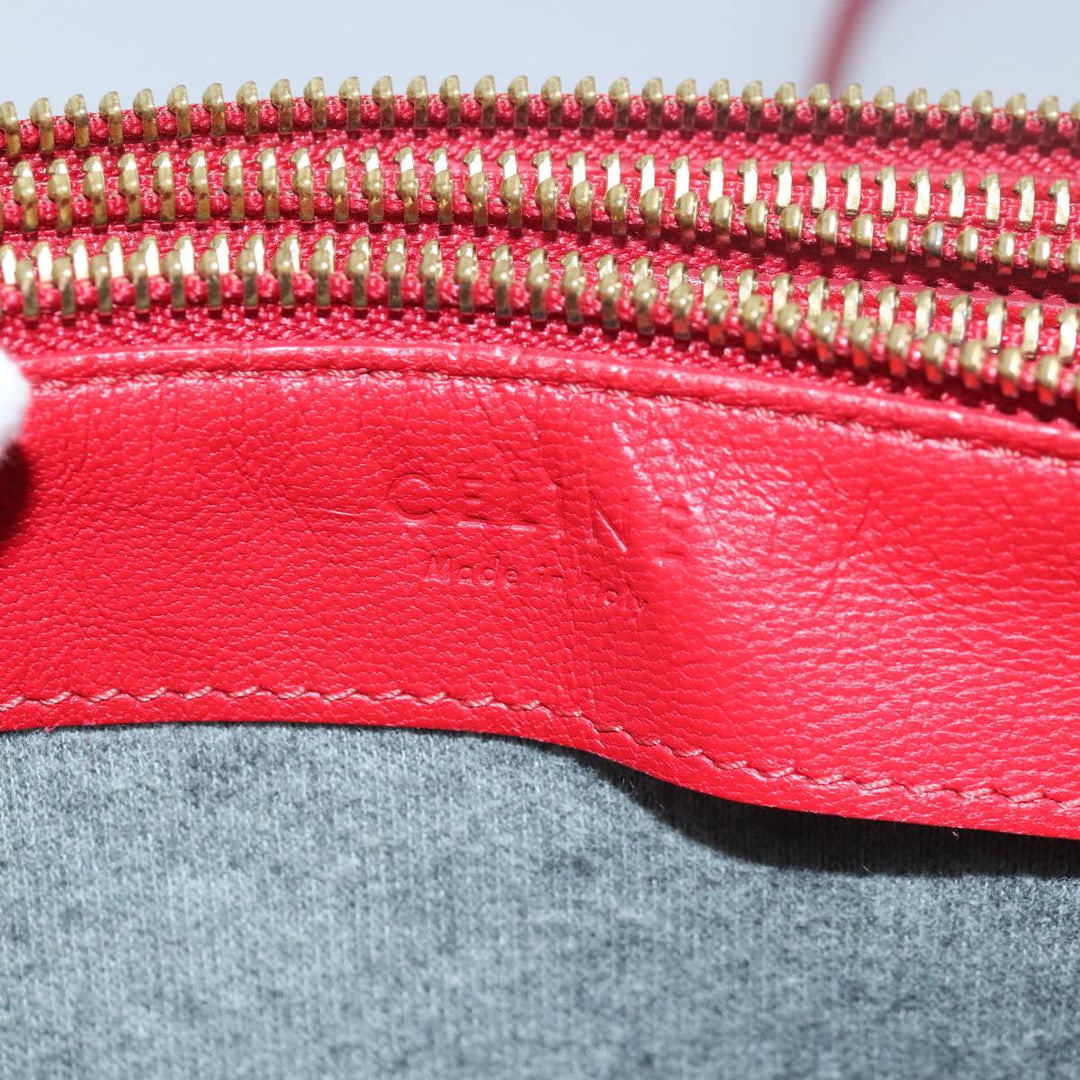 Celine Trio Small Shoulder Bag Leather Red  15431