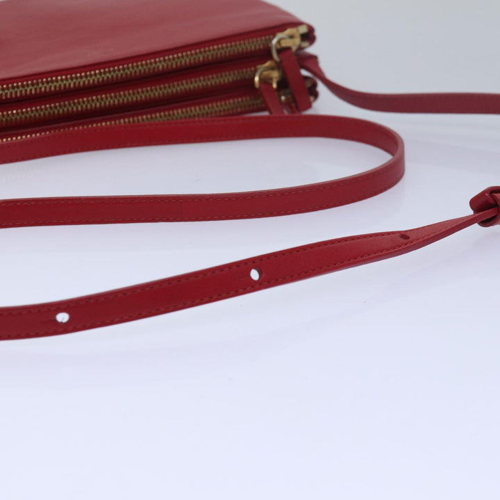 Celine Trio Small Shoulder Bag Leather Red  15431