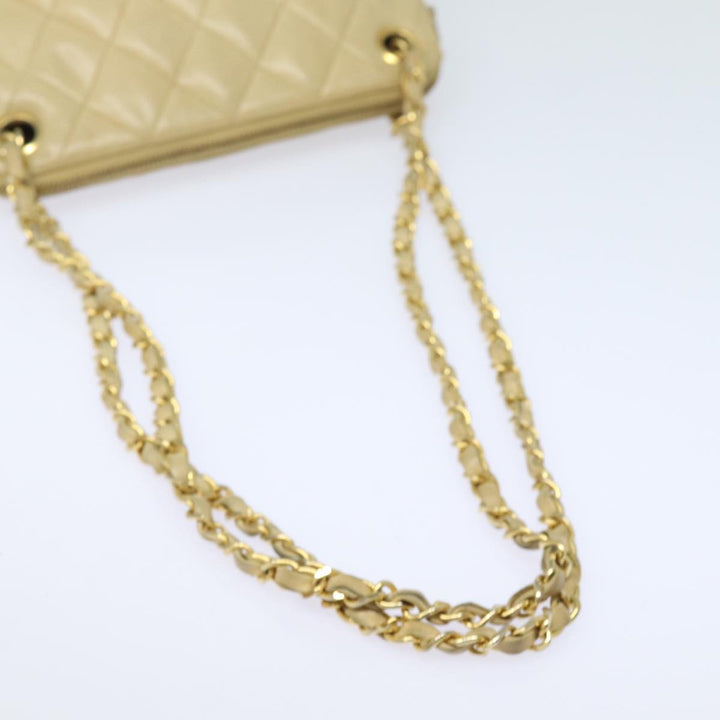Top Quality Chanel Matelasse Chain Shoulder Bag Leather Beige CC Auth bs15440