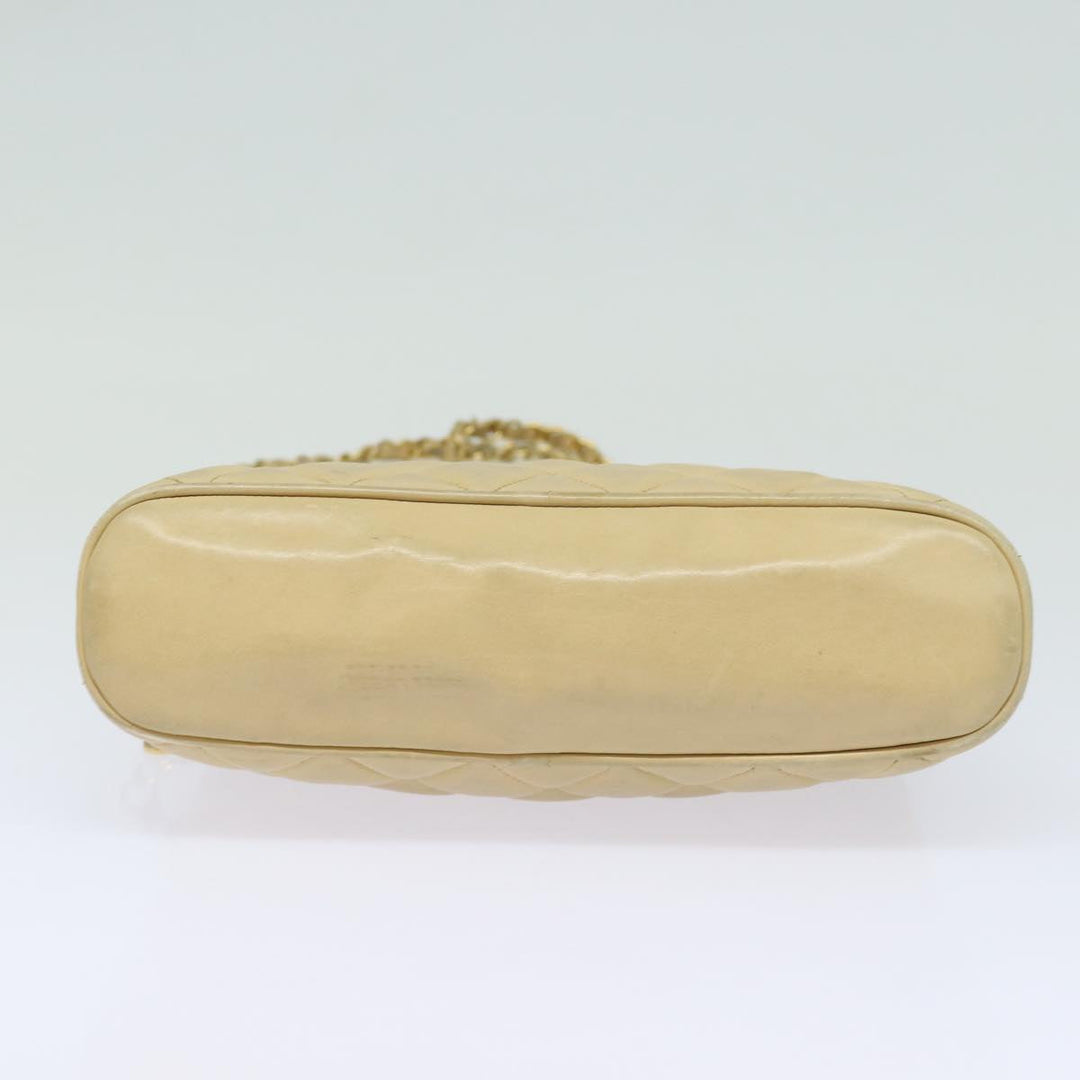 Top Quality Chanel Matelasse Chain Shoulder Bag Leather Beige CC Auth bs15440