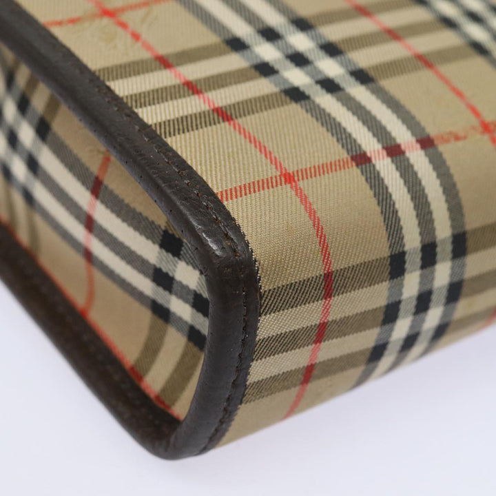 BurberrySs Nova Check Clutch Bag Canvas Beige Auth bs15450