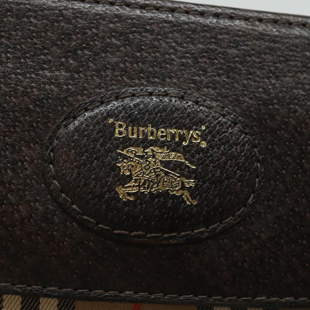 BurberrySs Nova Check Clutch Bag Canvas Beige Auth bs15450