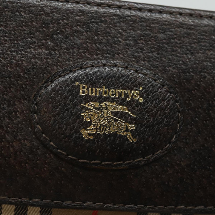 BurberrySs Nova Check Clutch Bag Canvas Beige Auth bs15450