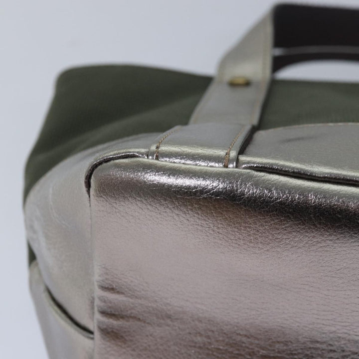 Burberry Blue Label Hand Bag Canvas Khaki Auth bs15462
