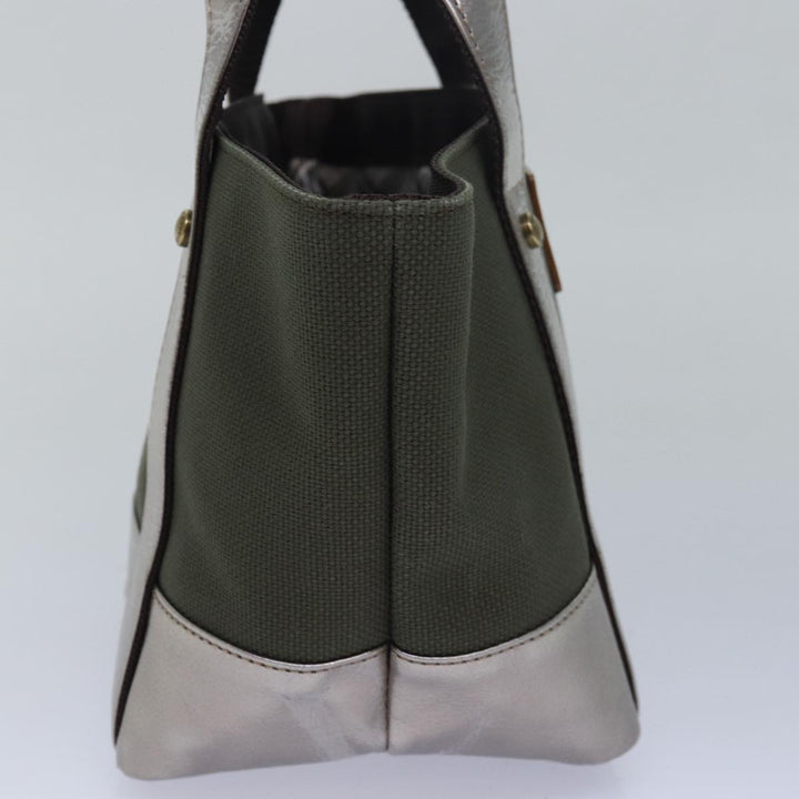 Burberry Blue Label Hand Bag Canvas Khaki Auth bs15462