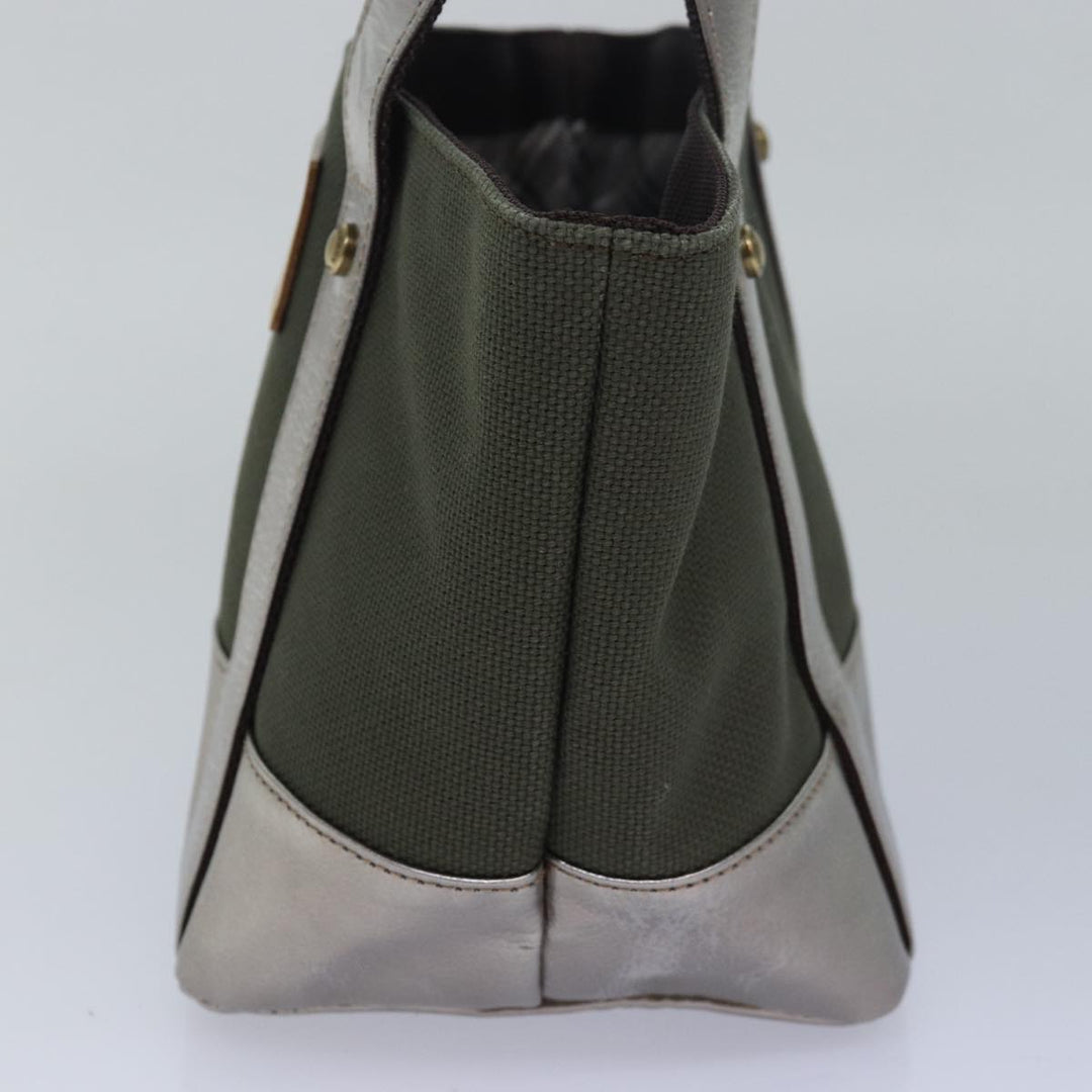 Burberry Blue Label Hand Bag Canvas Khaki Auth bs15462