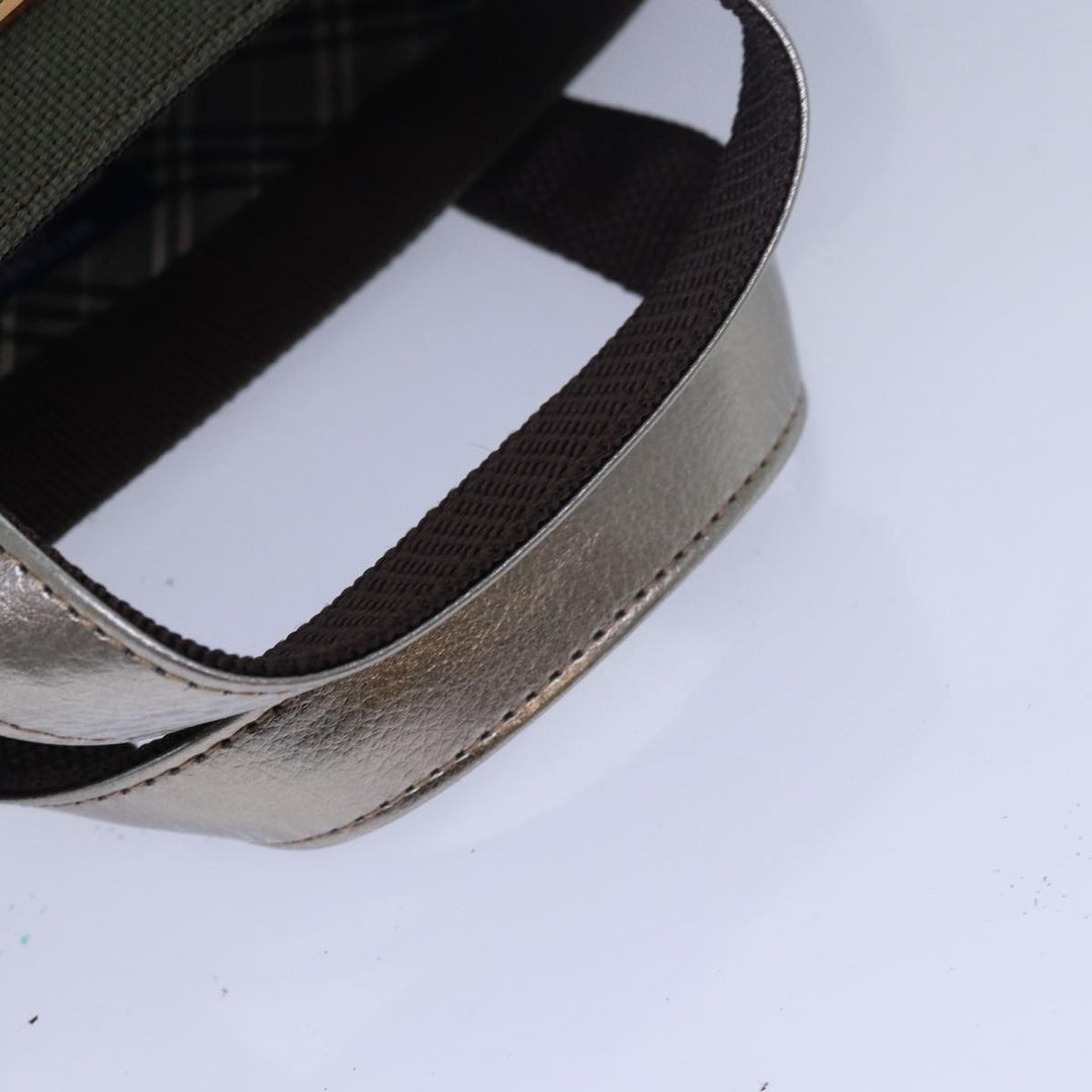 Burberry Blue Label Hand Bag Canvas Khaki Auth bs15462