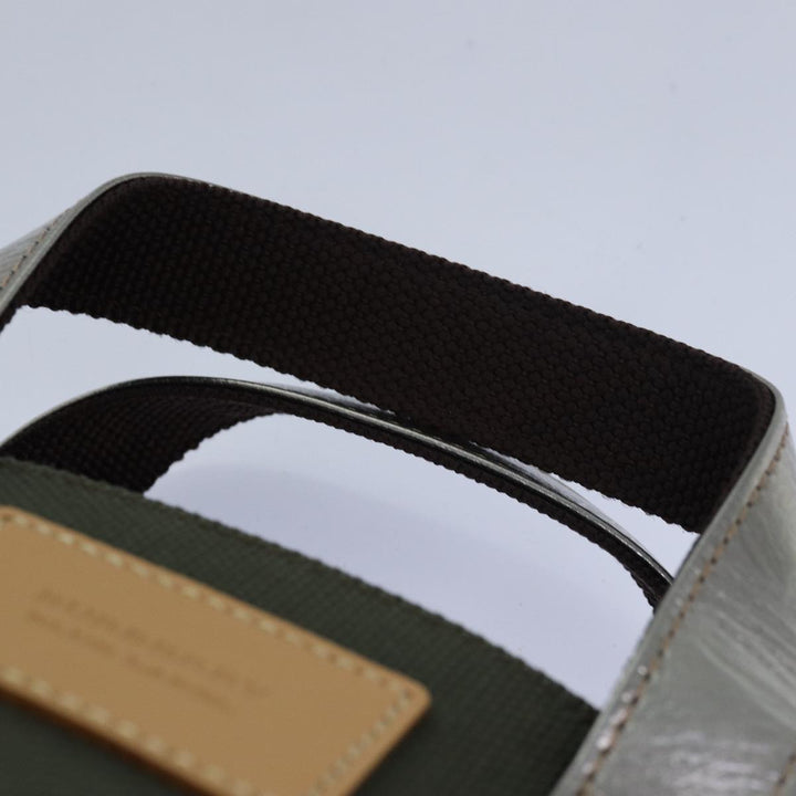 Burberry Blue Label Hand Bag Canvas Khaki Auth bs15462