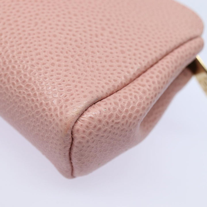 Top Quality Chanel COCO Mark Coin Purse Caviar Skin Pink CC Auth bs15464