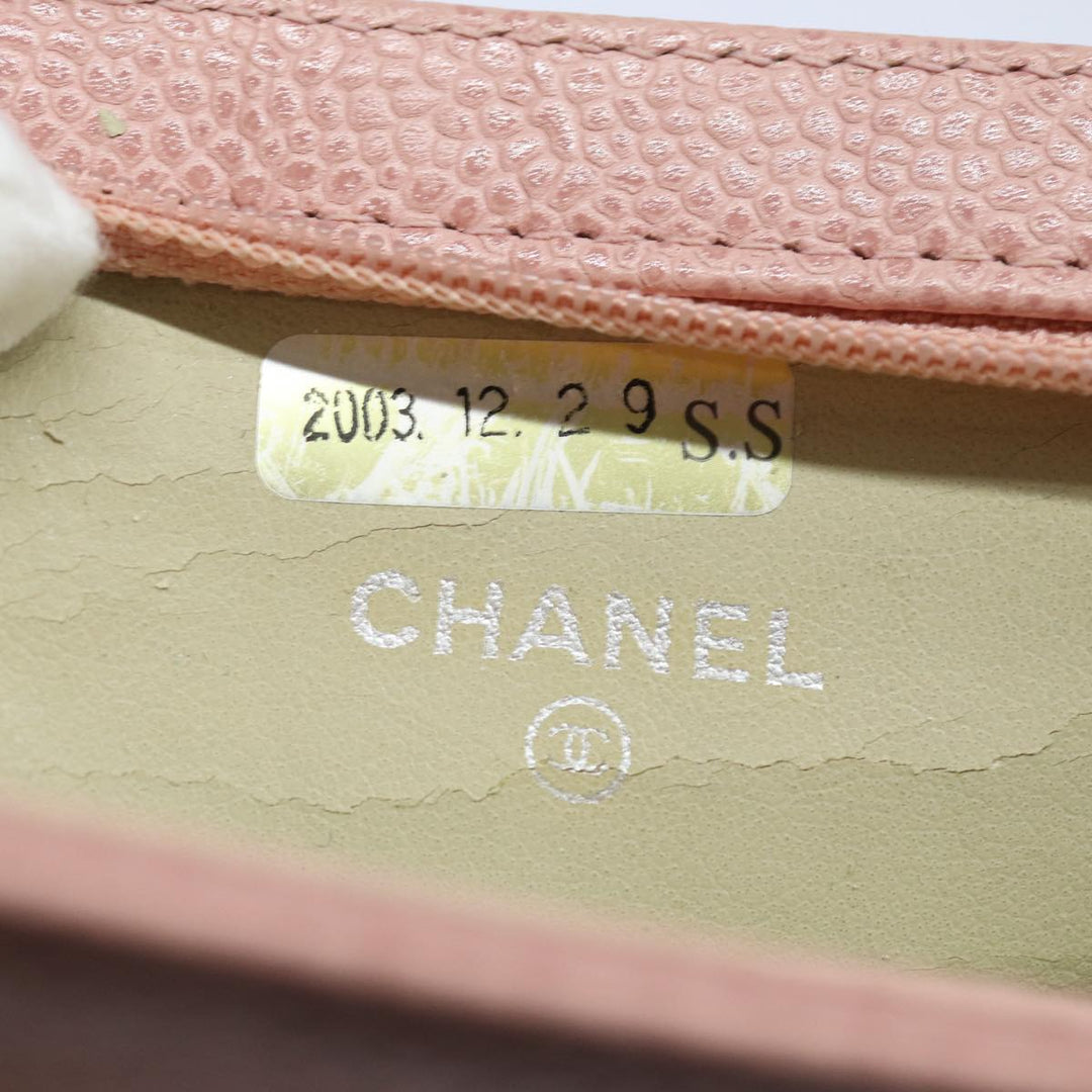 Top Quality Chanel COCO Mark Coin Purse Caviar Skin Pink CC Auth bs15464