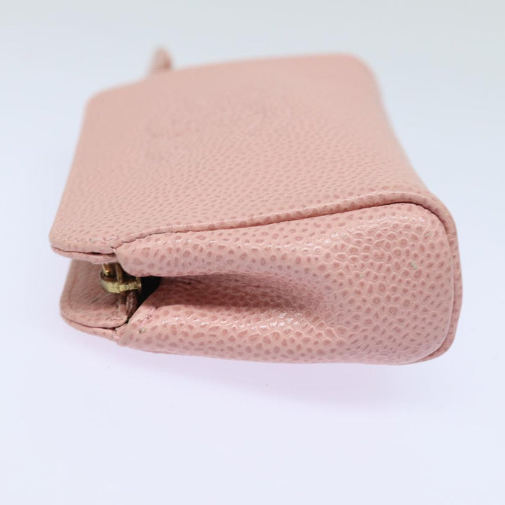 Top Quality Chanel COCO Mark Coin Purse Caviar Skin Pink CC Auth bs15464