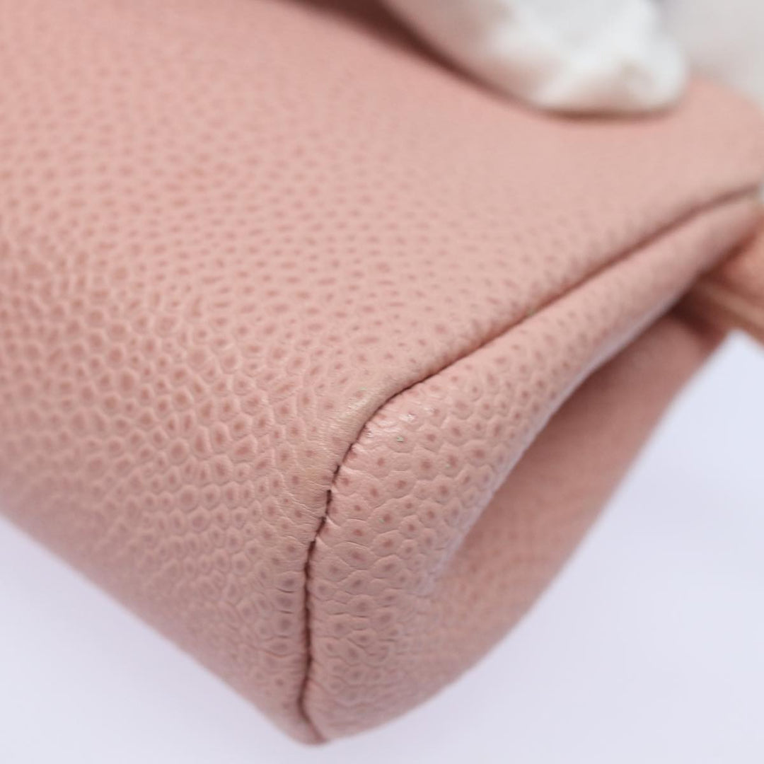 Top Quality Chanel COCO Mark Coin Purse Caviar Skin Pink CC Auth bs15464