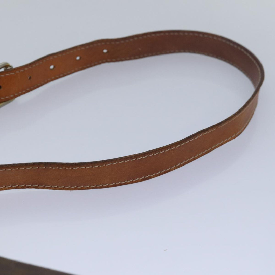Celine Macadam Canvas Shoulder Bag PVC Leather Brown Auth bs15468