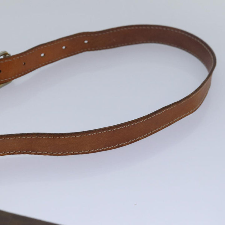 Celine Macadam Canvas Shoulder Bag PVC Leather Brown Auth bs15468