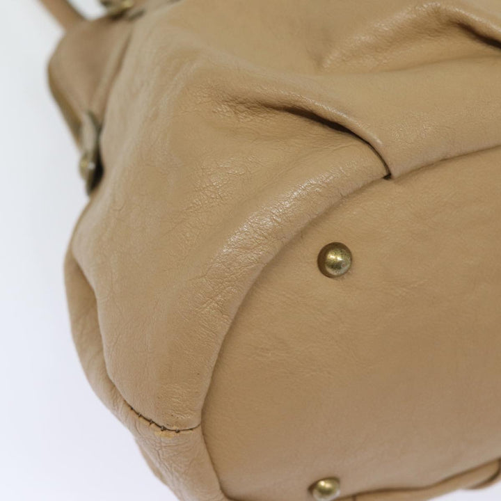 Burberry Blue Label Shoulder Bag Leather Beige Auth bs15477