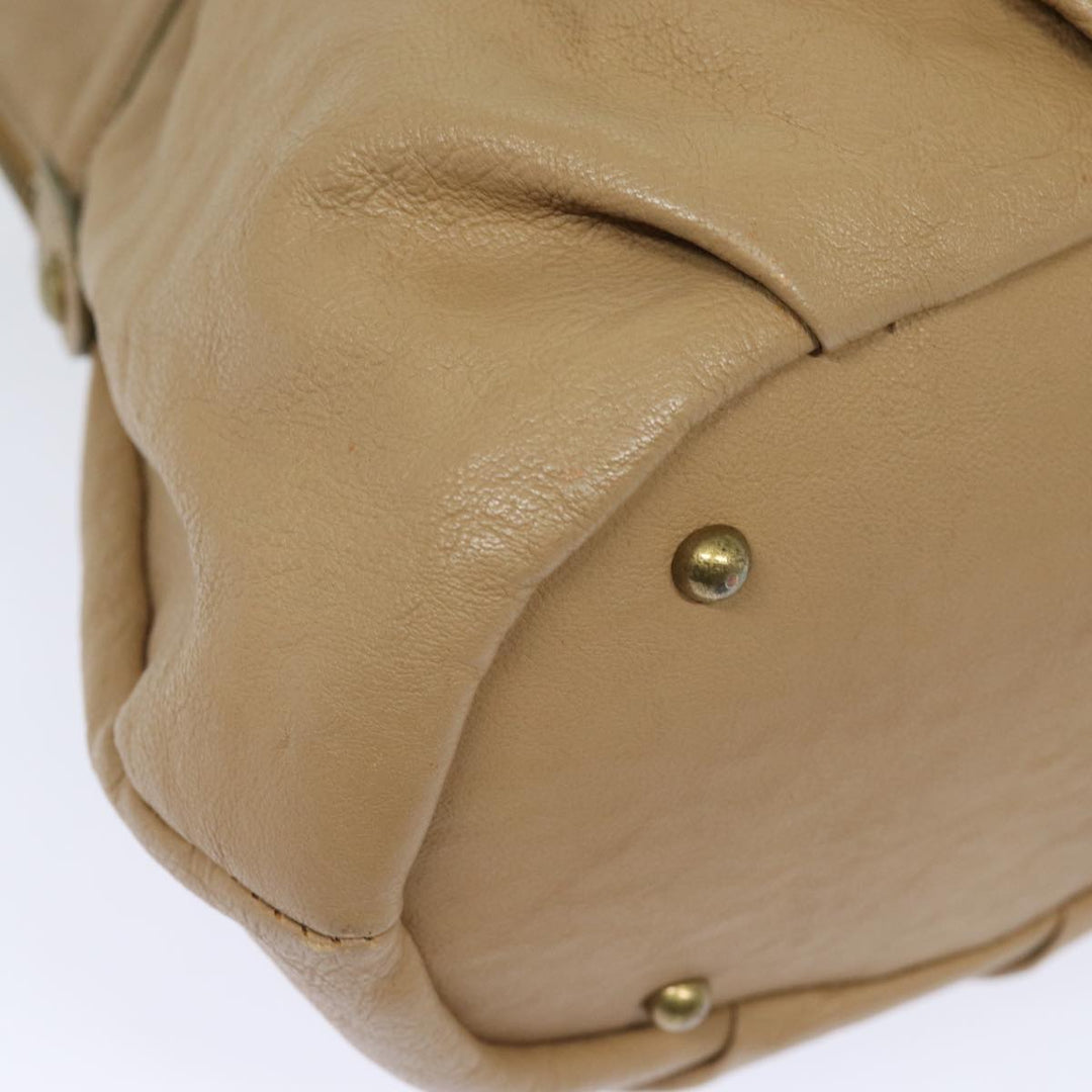Burberry Blue Label Shoulder Bag Leather Beige Auth bs15477