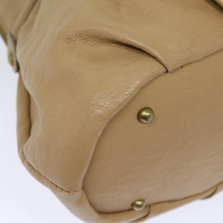 Burberry Blue Label Shoulder Bag Leather Beige Auth bs15477