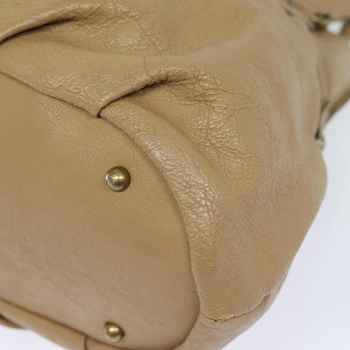 Burberry Blue Label Shoulder Bag Leather Beige Auth bs15477