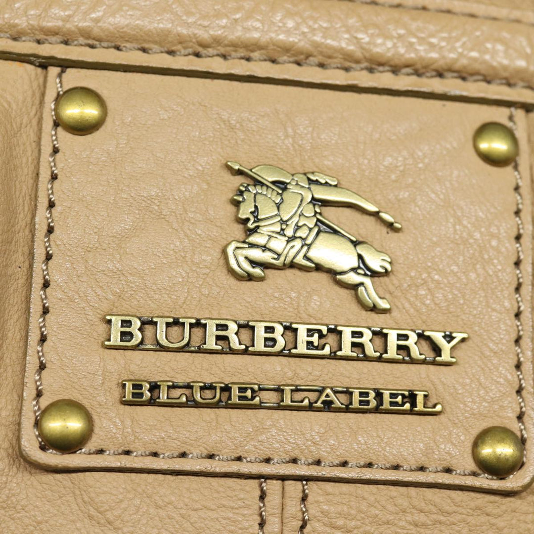 Burberry Blue Label Shoulder Bag Leather Beige Auth bs15477