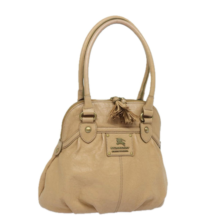 Burberry Blue Label Shoulder Bag Leather Beige Auth bs15477