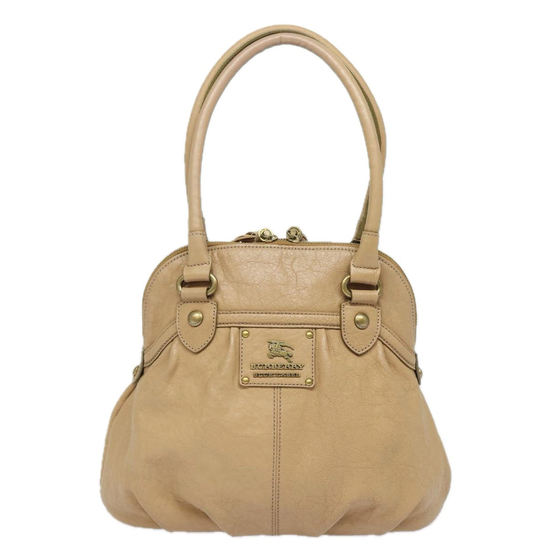 Burberry Blue Label Shoulder Bag Leather Beige Auth bs15477