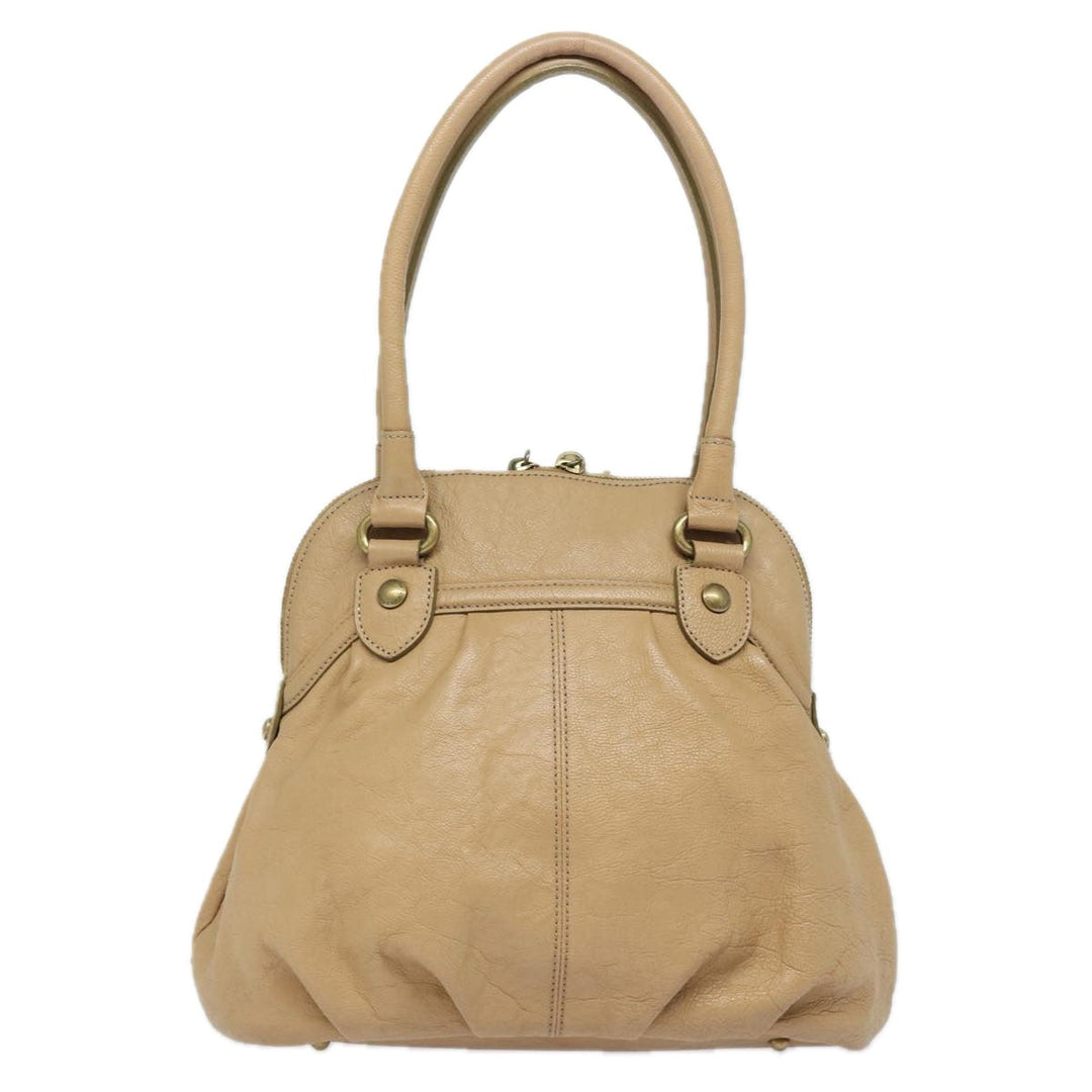 Burberry Blue Label Shoulder Bag Leather Beige Auth bs15477