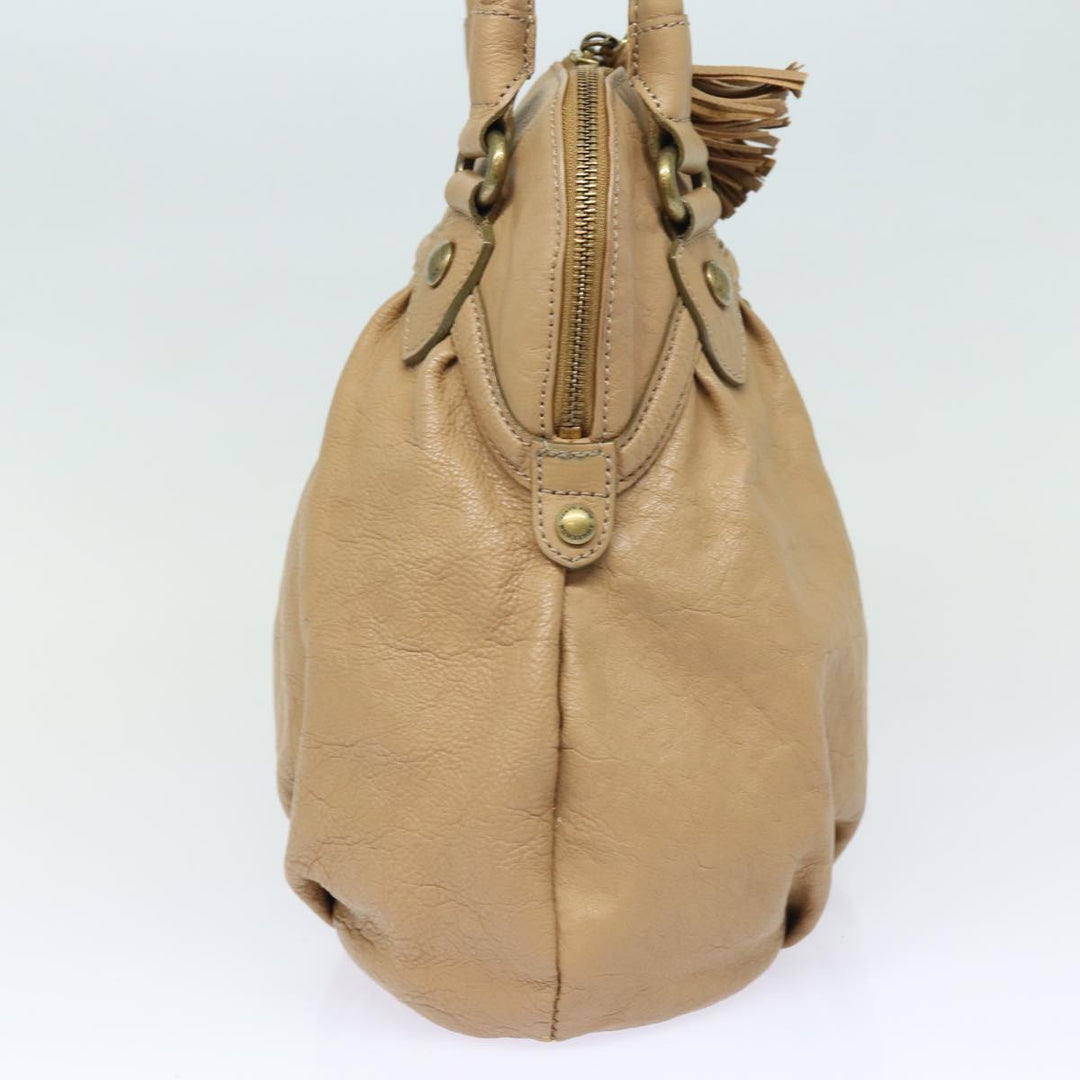Burberry Blue Label Shoulder Bag Leather Beige Auth bs15477