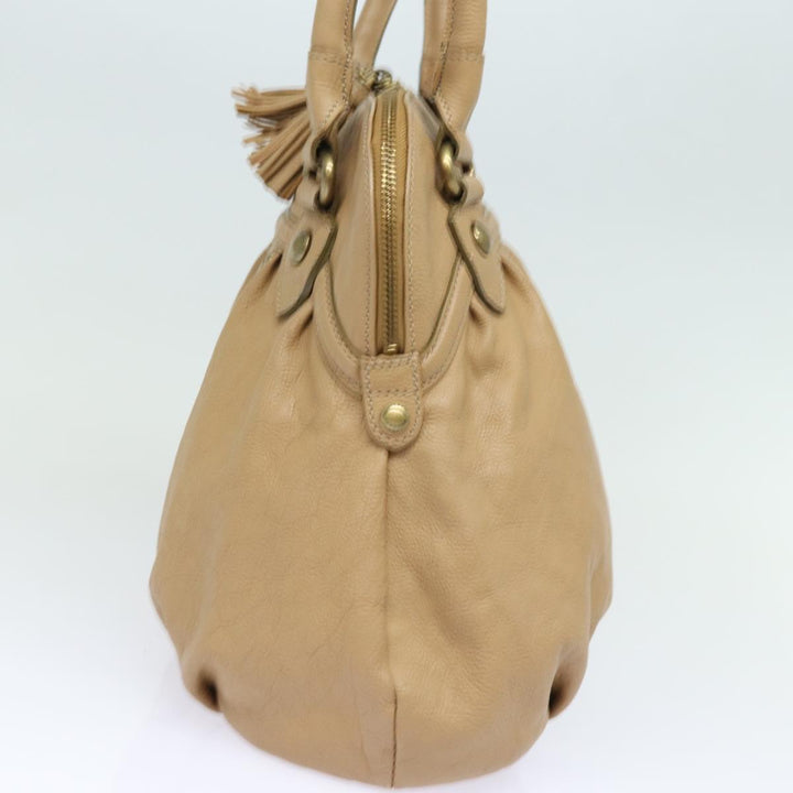 Burberry Blue Label Shoulder Bag Leather Beige Auth bs15477