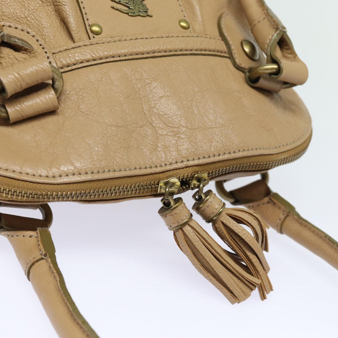 Burberry Blue Label Shoulder Bag Leather Beige Auth bs15477