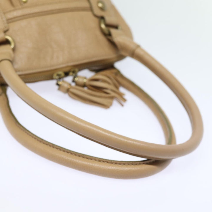 Burberry Blue Label Shoulder Bag Leather Beige Auth bs15477