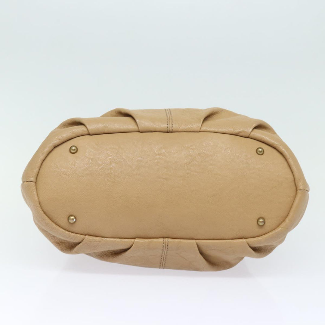 Burberry Blue Label Shoulder Bag Leather Beige Auth bs15477
