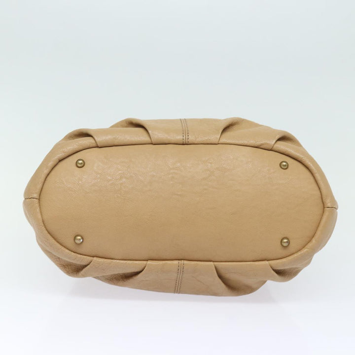 Burberry Blue Label Shoulder Bag Leather Beige Auth bs15477