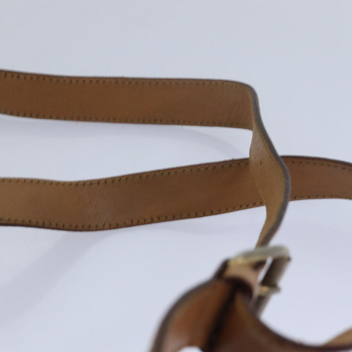 Celine Macadam Canvas Shoulder Bag PVC Leather Brown Auth bs15493