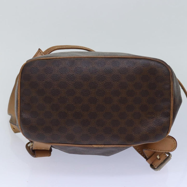 Celine Macadam Canvas Shoulder Bag PVC Leather Brown Auth bs15493